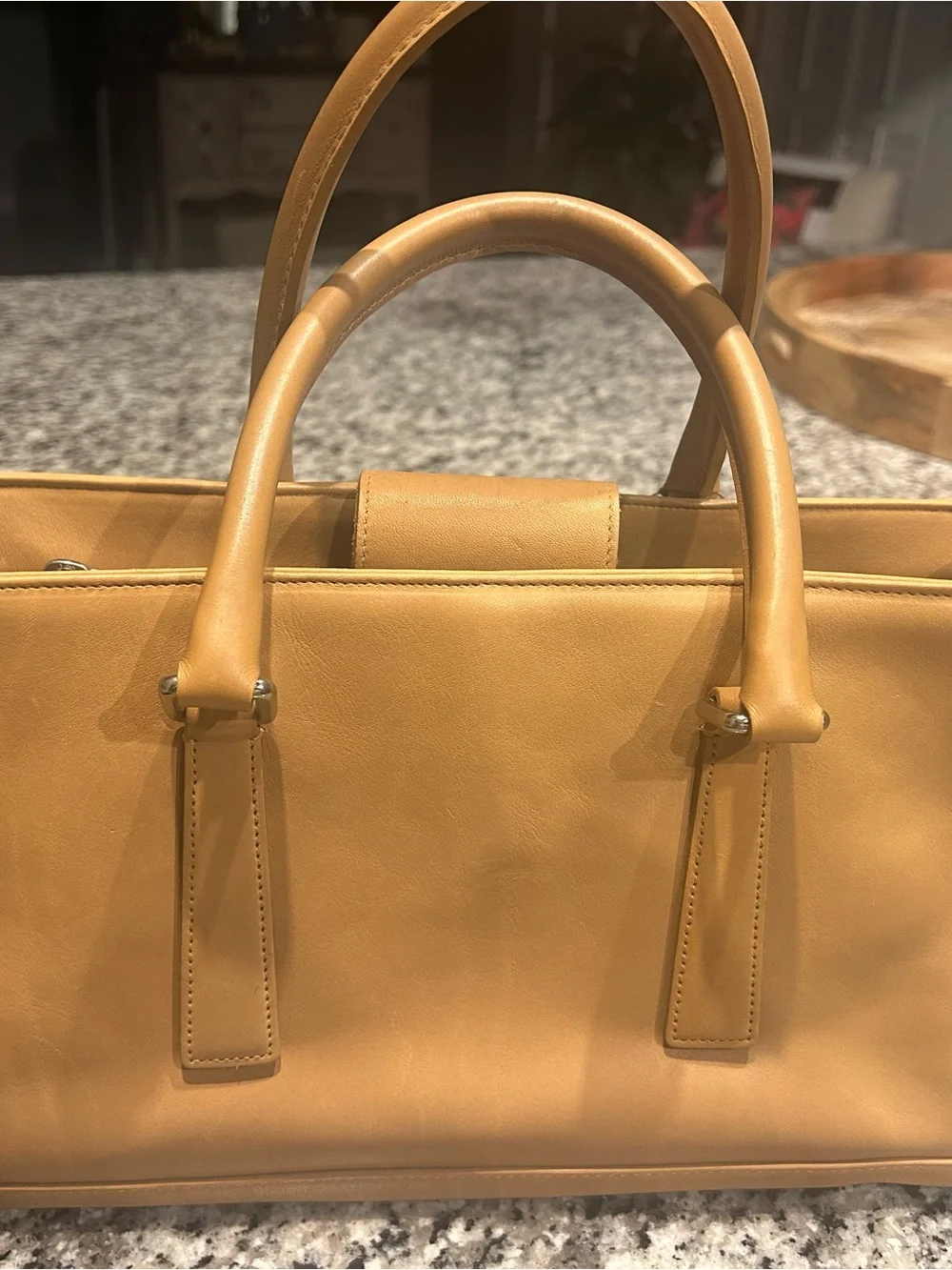 Coach Leather Satchel in Mustard Tan